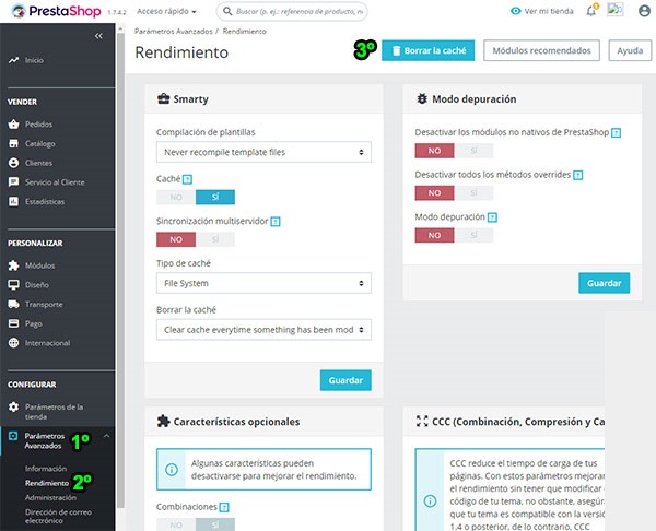https://www.hostingdelcaribe.net/tutos-imgs/migrar-prestashop/11-PS17-ParametrosAvanzados-Rendimiento-BorrarCache.jpg
